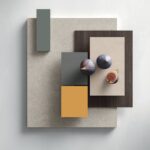Moodboard de cuisine avec sélection de couleurs et matériaux, choix des matières pour un agencement intérieur design sur mesure, outil de projection et d’inspiration pour un projet harmonieux