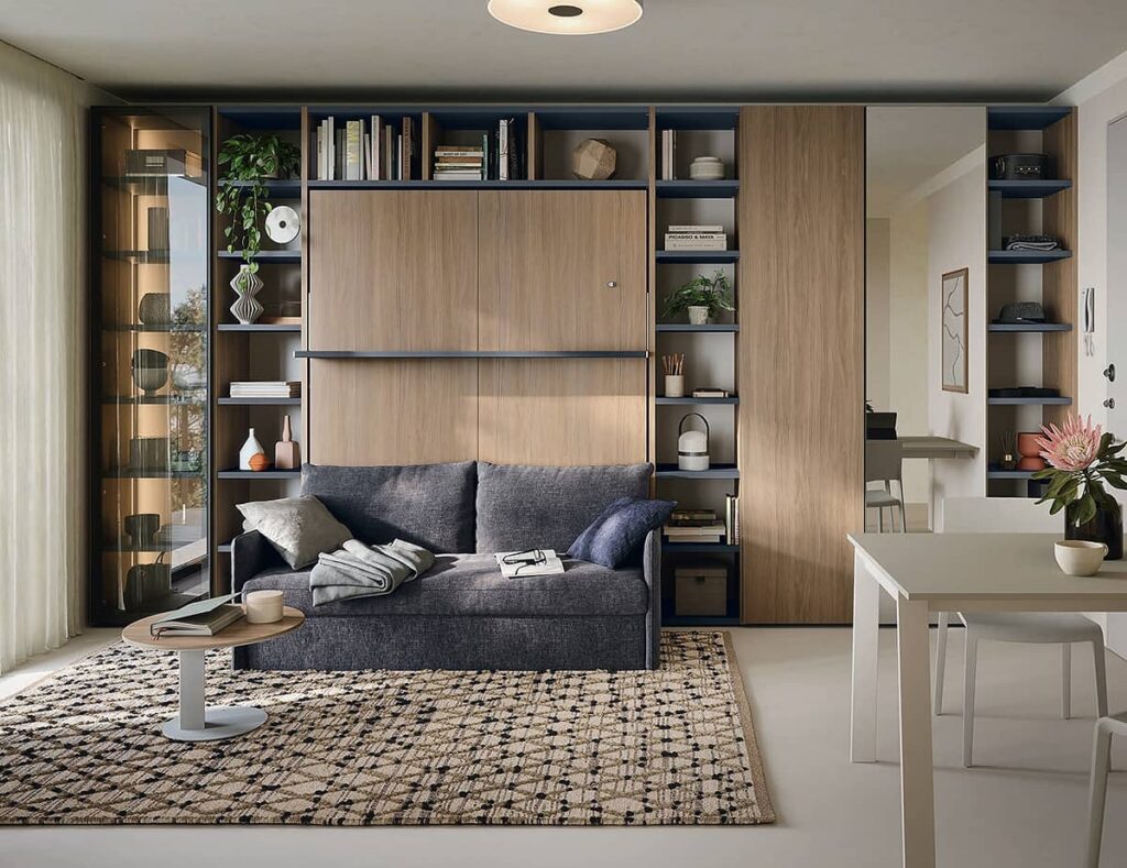 Bibliothèques - Lit escamotable avec rangements intégrés