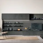 Bibliothèques - Meuble TV noir sur-mesure
