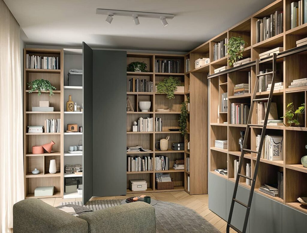 Bibliothèques - Traditionnelles en bois avec échelle