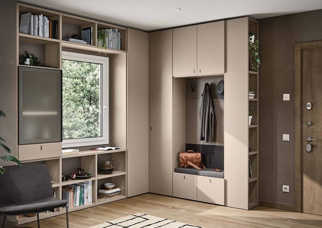 Entrée - Bibliothèque et rangements sur-mesure