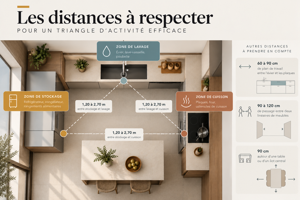 Triangle d’activité en cuisine : comment bien organiser son espace ?