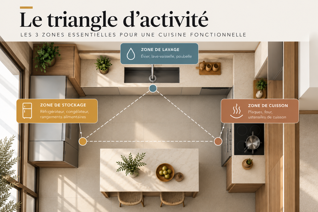 Triangle d’activité en cuisine : comment bien organiser son espace ?