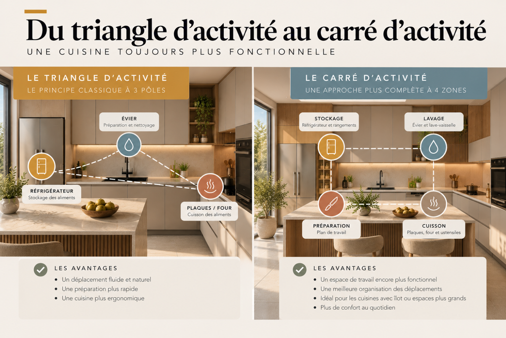 Triangle d’activité en cuisine : comment bien organiser son espace ?