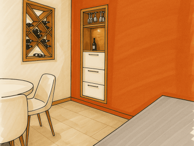 Conception de plan 3D par un architecte d’intérieur pour un projet de cuisine à Bordeaux, visualisation sur mesure permettant de se projeter dans un agencement fonctionnel et esthétique