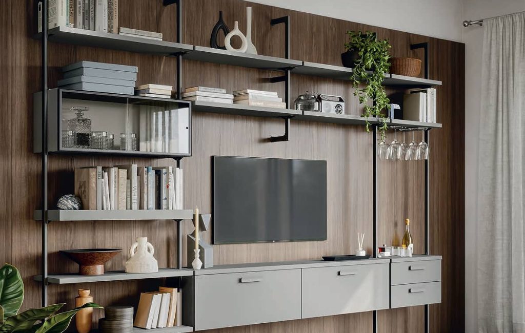 Rangements & accessoires - Bibliothèque avec meuble TV