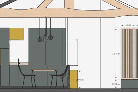 Plan d’aménagement avec projection de projet à Bordeaux, visualisation sur mesure permettant d’anticiper l’organisation et le design des espaces